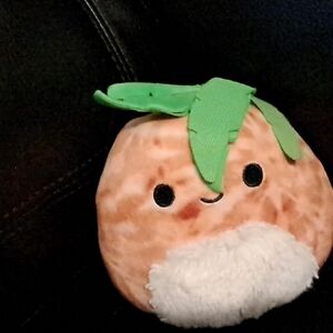 Plush Orange Toy with Green Leaf Accents
